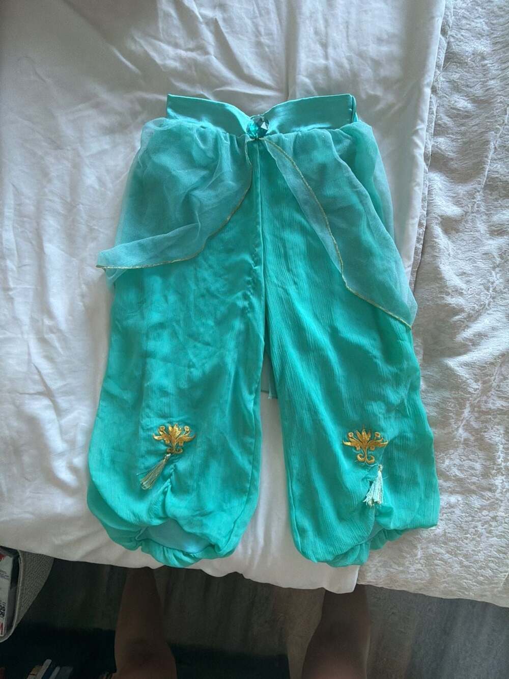 Disney Store Princess Jasmine Costume Pants Size KIDS Size 5/6 Teal Aladdin